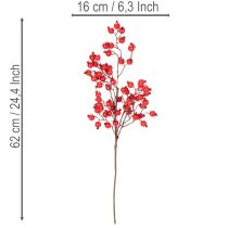 daiktų Dirbtinė erškėtuogės šakelė su blizgančiomis uogomis, 62 cm