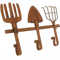 daiktų Hook bar sodo įrankiai, sodo puošmena, grėblys kastuvas grėblys, spinta iš metalo patina L33,5cm