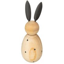 daiktų Medinė dekoratyvinė triušio figūrėlė, puikiai tinkanti ramiam ir nesenstančiam dekoravimui, 15 cm, 2 dalys