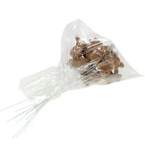 daiktų Zuikis flokuotas ant vielos rudas 4cm - 6cm 12 vnt