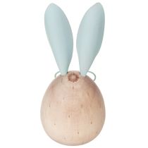 daiktų Medinės triušių dekoratyvinės figūrėlės su veidais žaismingiems akcentams ant stalų ir lentynų, 14 cm, 3 vnt.