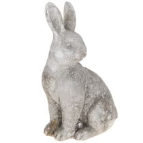 daiktų Sėdintis Velykų zuikutis, keramika, antikvarinė pilka, 13 × 10 × 22 cm