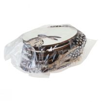 daiktų Kiškutis kiaušinyje mediniai velykiniai kiaušiniai pakabinti balti juodi 10cm 6 vnt