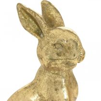 Auksinis zuikis, sėdi senovinė išvaizda Velykų zuikis H12,5cm 2vnt