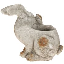 daiktų Triušio dekoratyvinis betoninis gėlių vazonas antikvarinis pilkas 33,5x17x29,5cm