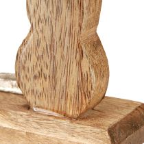 daiktų Dekoratyvinis triušis metalas ir medis – moderni natūralaus dizaino Velykinė figūrėlė 22cm 2 vnt