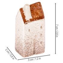 daiktų Dekoratyvinis keraminių namelių rinkinys, miniatiūriniai pastatomi nameliai, 7 cm, 3 dalys