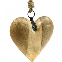 Širdelė pagaminta iš medžio, dekoratyvinė širdelė pakabinimui, širdies puošmena H19cm