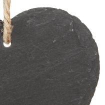 daiktų Širdelė iš skalūno skalūno širdelė pakabinimui juoda 10cm 6vnt
