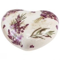 daiktų Širdies puošmena keraminė dekoracija levandų stalo puošmena keramika 8,5cm
