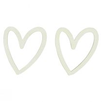 daiktų Heart deco pabarstukai širdelės medžio stalo dekoravimo kremas 4,5cm 48vnt