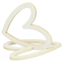 daiktų Heart deco pabarstukai širdelės medžio stalo dekoravimo kremas 4,5cm 48vnt