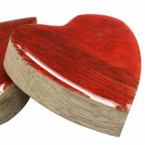 Mango medžio širdelės Glazūruotos Natūralios, Raudonos 4,3cm × 4,6cm 16vnt