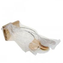 daiktų Stalo dekoravimo širdelės vestuvinės, širdelės puošmenos metalo smėlio/oranžinė/geltona H40cm 3vnt