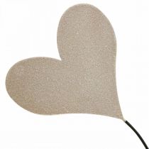 Stalo dekoravimo širdelės vestuvinės, širdelės puošmenos metalo smėlio/oranžinė/geltona H40cm 3vnt