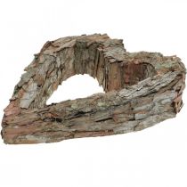 daiktų Dekoratyvinė širdis, atvira pušies žievė, rudens dekoracija, kapo dekoracija, stalo dekoracija, augalų rinkinys 30 × 24 cm