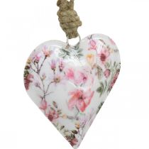 Širdelė su gėlių raštu, Motinos diena, metalinis pakabukas H9cm 3vnt