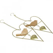 daiktų Dekoratyvinės širdelės metalui pakabinti su paukščių medžiu 12×18cm 2 vnt