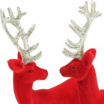 Deco elnio dekoravimo figūrėlė deco šiaurės elnio raudona H20cm 2vnt