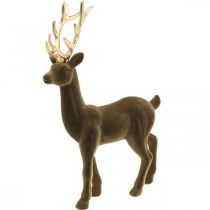 Deco elnio puošmena figūrėlė Deco šiaurės elnias flokuotas rudas H37cm