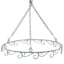 daiktų Kabantis apdaila metalinis dekoratyvinis žiedas baltas shabby chic Ø30cm H30cm