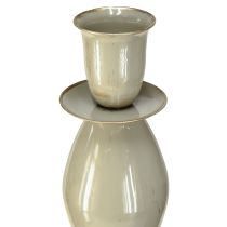 daiktų Aukšta žvakidė pilkai auksinė metalinė žvakidė 51 cm