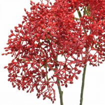 Šeivamedžio raudona dirbtinė gėlė rudeninei puokštei 52cm 4vnt