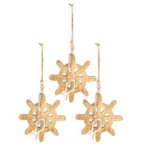 daiktų Medinis vairo dekoravimas metalinis žuvies pakabukas Ø12cm 3vnt.