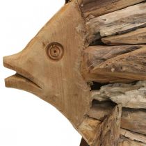 Medinė deko žuvis didelė, deko žuvytė stovi 50cm