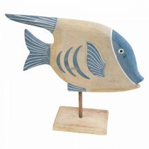 Medinė žuvis deko didelė, deco žuvis stovi H30cm