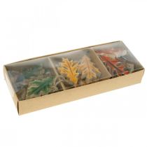 daiktų Dekoratyviniai lapai mediena pakabinti spalvinga rudens puošmena 6,5×4cm 12vnt