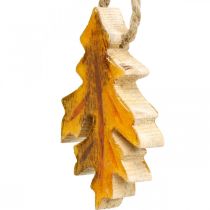 Dekoratyviniai lapai mediena pakabinti spalvinga rudens puošmena 6,5×4cm 12vnt