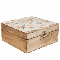 daiktų Medinė dėžutė su dangteliu papuošalų dėžutė medinė dėžutė 20×20×9,5 cm