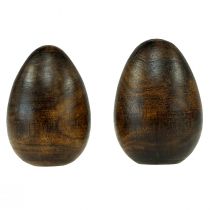 daiktų Mediniai margučiai rudi mango mediena Velykiniai margučiai iš medžio H9,5–10cm 2vnt