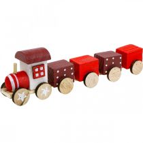 daiktų Medinis traukinukas deco kalėdinis traukinukas raudonas L20cm A6cm 2vnt