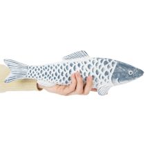 daiktų Medinė žuvelė mėlynos ir baltos spalvos, žuvies dekoracija, medžio miltai, 35 cm, 1 vnt.