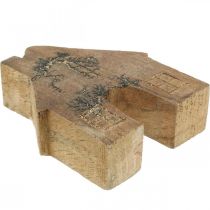 daiktų Medinio namo apdaila Kalėdų namelio medinio namo apdaila medinis stovas H10cm