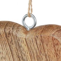 daiktų Medinė širdelė dekoratyvinė širdelė pakabinti natūrali 7cm 12 vnt