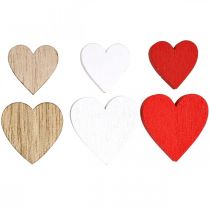 Medinės širdelės dekoracijos vestuvinės širdelės medinės 2,5/2/1,5cm 48 vnt.
