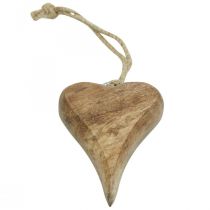 Medinis pakabukas su širdele širdelės medžio dekoracija pakabinimui 10cm 3vnt