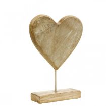 Medinė širdelė širdelė deko medis metalas natural country style 20x6x28cm