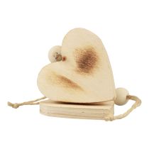 Medinės širdelės dekoratyvinės kabyklos medinės dekoratyvinės širdelės degintos 8cm 6vnt