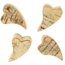 daiktų Medinės širdelės su beržo koše Beržo širdelės 3–4cm 30 vnt
