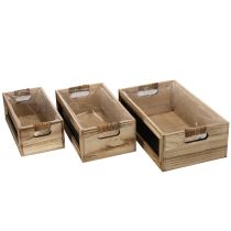 daiktų Medinės dėžutės su kreidine lenta ženklinimui, 3 vnt. rinkinys, 36 cm