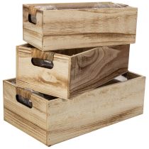daiktų Medinės dėžutės su kreidine lenta ženklinimui, 3 vnt. rinkinys, 36 cm