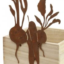 daiktų Augalinės dėžutės mediena su rūdžių dekoravimu daržovių vazonas 17×17×12cm