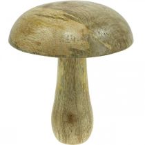 Mediniai grybai natūralūs, geltonos medienos dekoracijos rudeniniai deko grybai 15×13cm