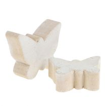 daiktų Medinis drugelis baltas 2,8 cm - 3,3 cm 28 vnt