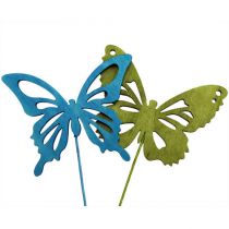 daiktų Medinis drugelis su įvairių spalvų viela. 8cmx6cm L28cm 18 vnt