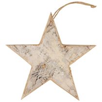 Medinių žvaigždučių apdaila dekoratyvinė kabykla kaimiška apdaila balta mediena Ø20cm